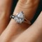 Iris Pear Halo Accent Diamond Engagement
