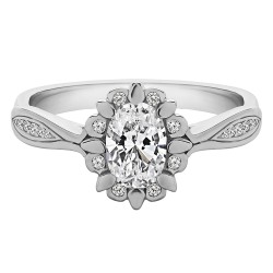 Snowdrop Oval Halo Pave Engagement
